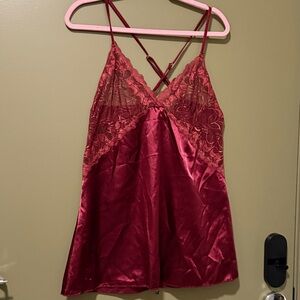 Elegant Burgundy Lace Slip